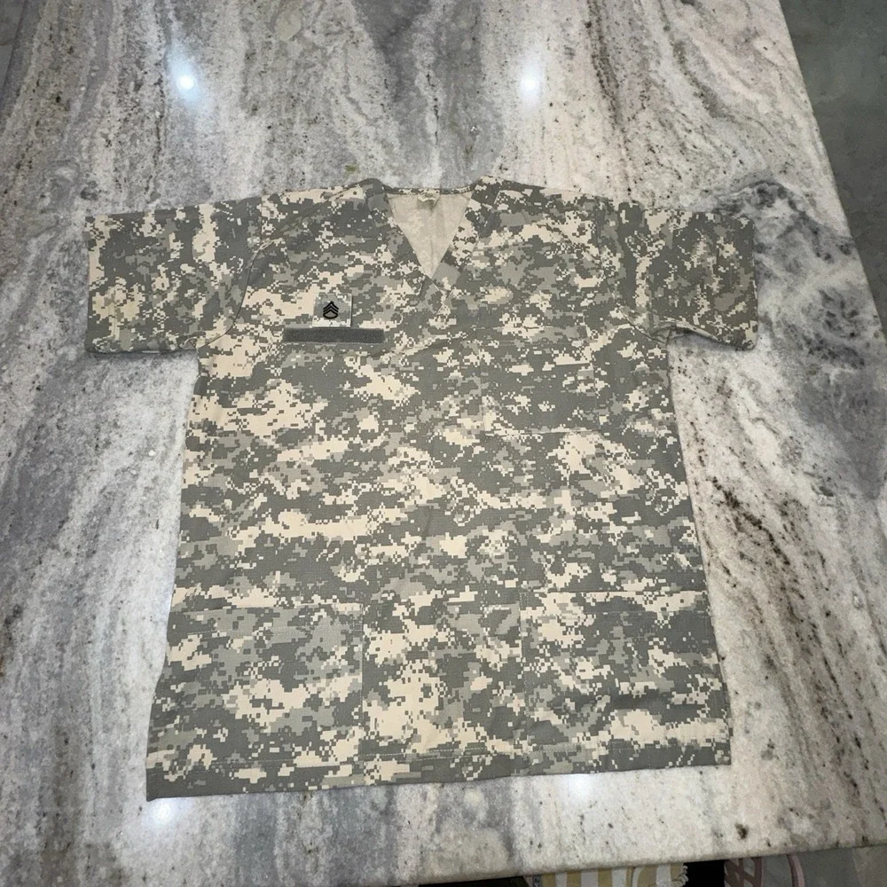 Nurse Joe Adult Large Scrub Top‎ Camo Army Military Medic Combat Uniform USA